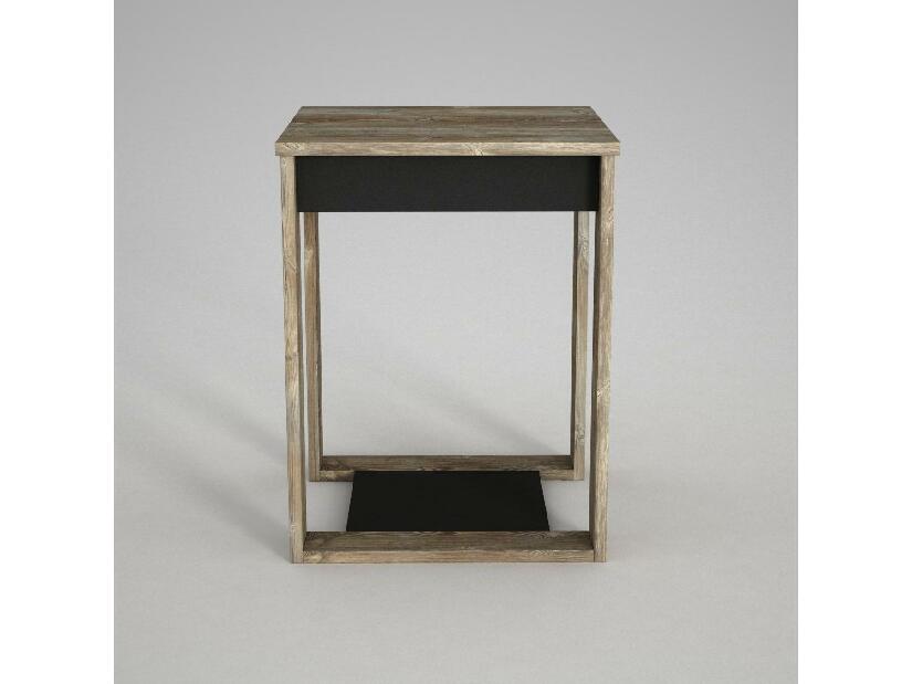 Príručný stolík Bimuvo 3 (béžová + drevo) 