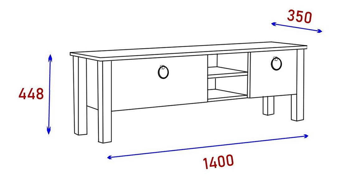 TV stolík/skrinka Tuteku 2 (biela + čierna) 