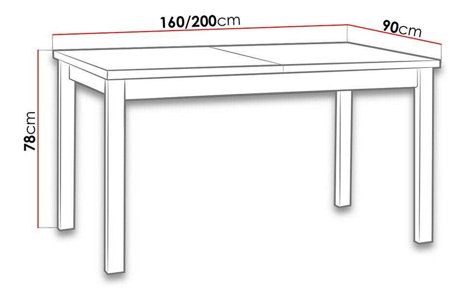Rozkladací stôl 90 x 160/200 IV Mirjan Dimitri (Dub artisan)