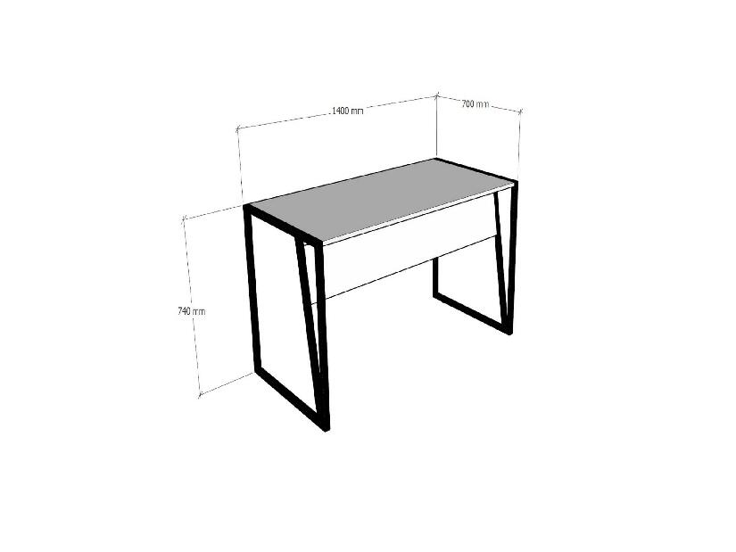 Písací stôl Lesake 2 (biela + čierna) 