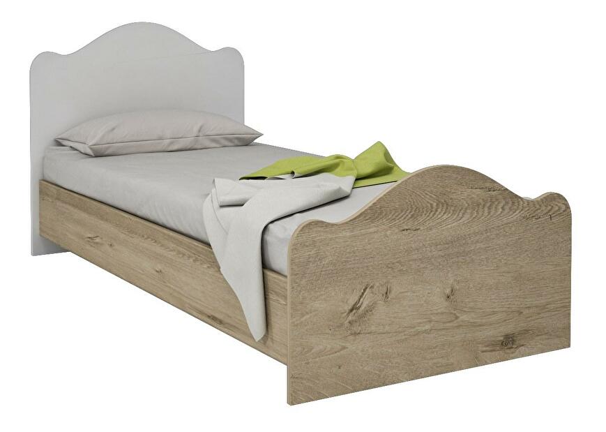 Jednolôžková posteľ 80 cm Bikavi 1 (dub + biela) (s roštom)
