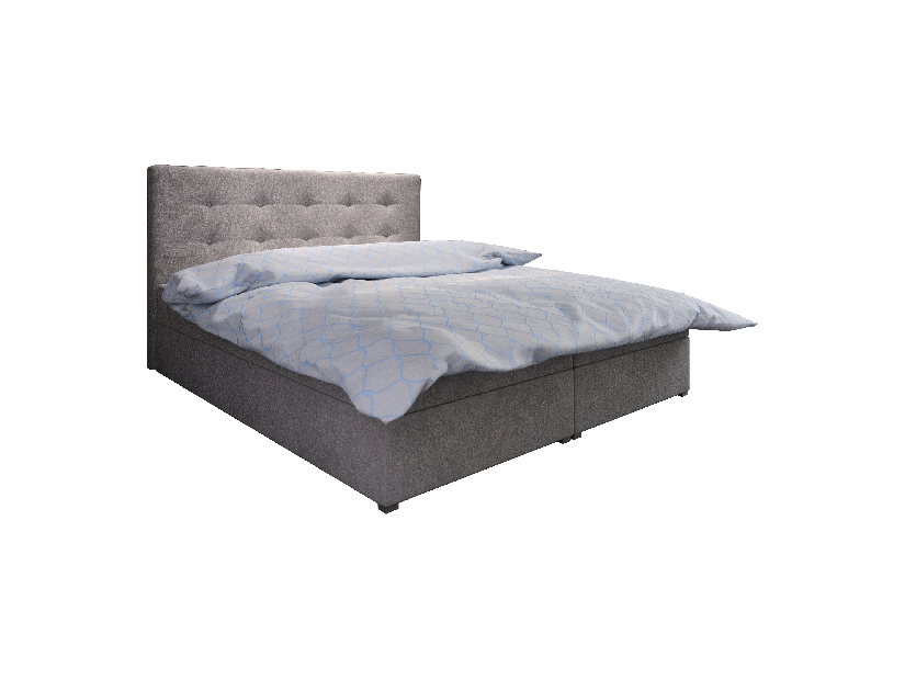 Manželská posteľ Boxspring 140 cm Fade 1 Comfort (sivá) (s matracom a úložným priestorom)