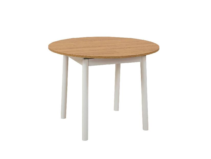 Rozkladací jedálenský stôl Duvasa 5 (dub + biela) (pre 4 osoby)