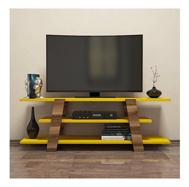 TV stolík Bopubi 2 (orech + žltá) 