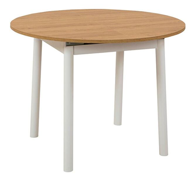 Rozkladací jedálenský stôl Duvasa 5 (dub + biela) (pre 4 osoby)