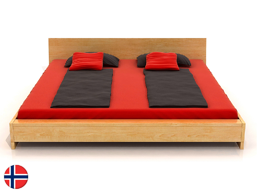 Manželská posteľ 160 cm Naturlig Lekanger (borovica) (s roštom)