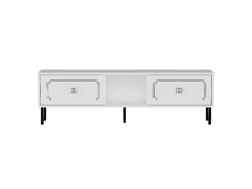 TV stolík/skrinka Buvada (biela + strieborná) 