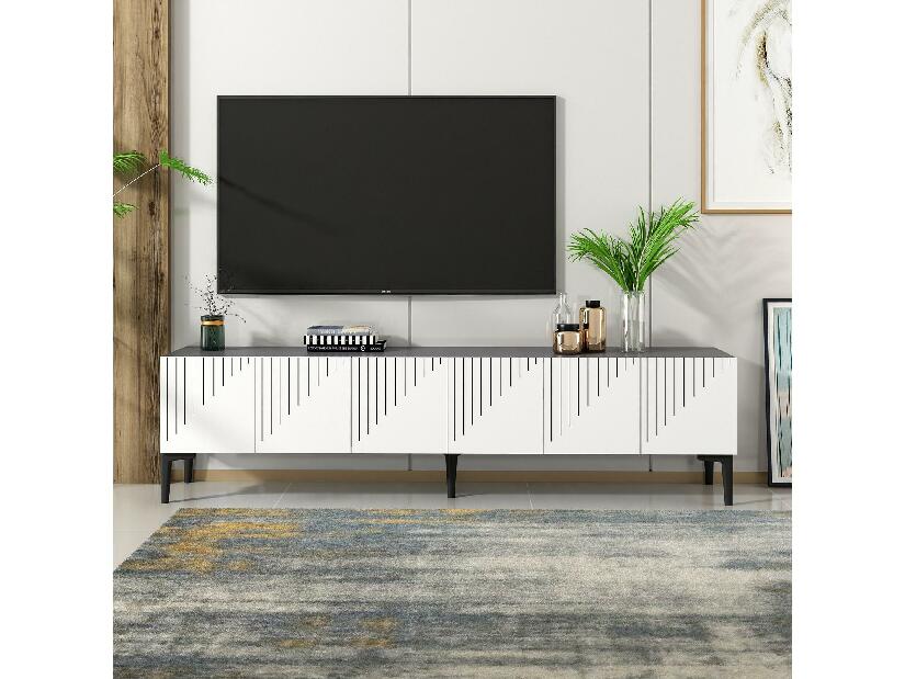 TV stolík/skrinka Kebati 3 (biela + antracit) 