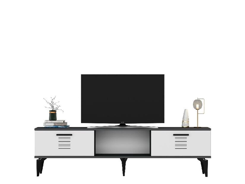 TV stolík/skrinka Vipapo 11 (antracit + biela) 