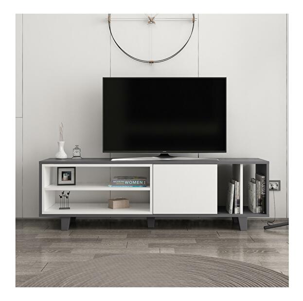 TV stolík/skrinka Losisa (biela + antracit) 