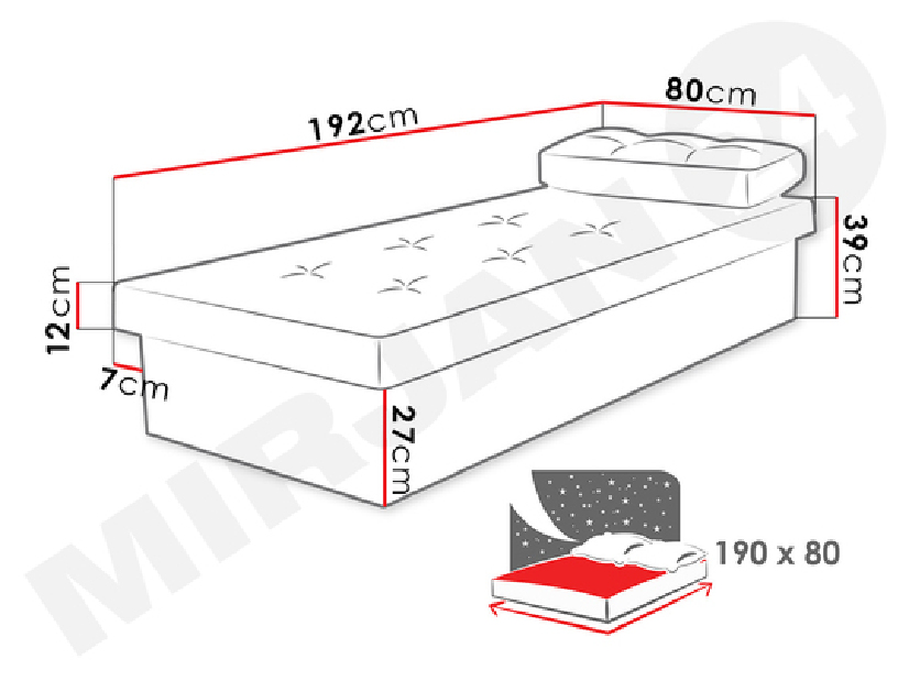 Jednolôžková posteľ Niralitha (biela) (suedine 24) (bez úložného priestoru)