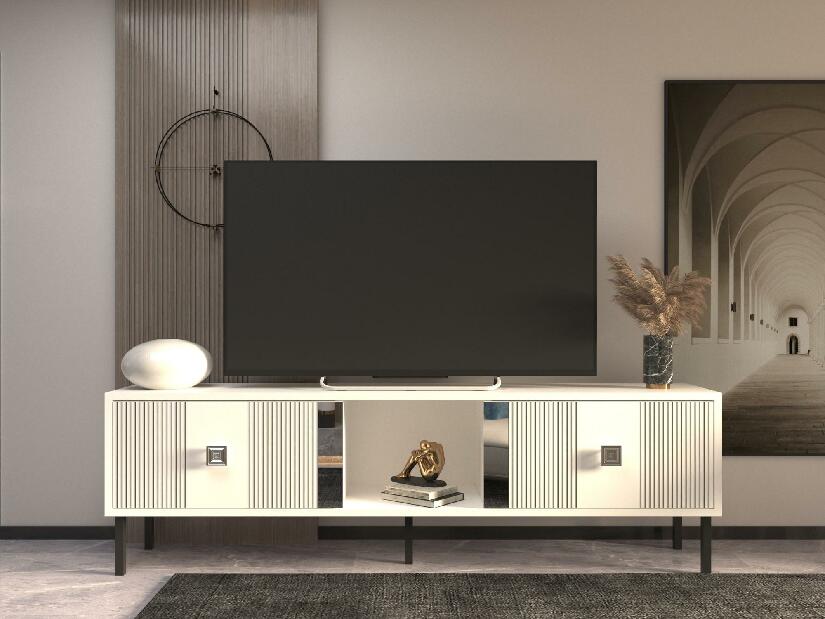 TV stolík/skrinka Danuda (biela + strieborná) 