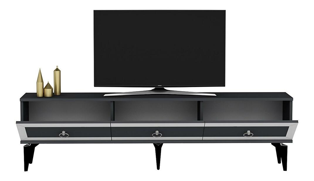 TV stolík/skrinka Sotema 3 (antracit + biela) 