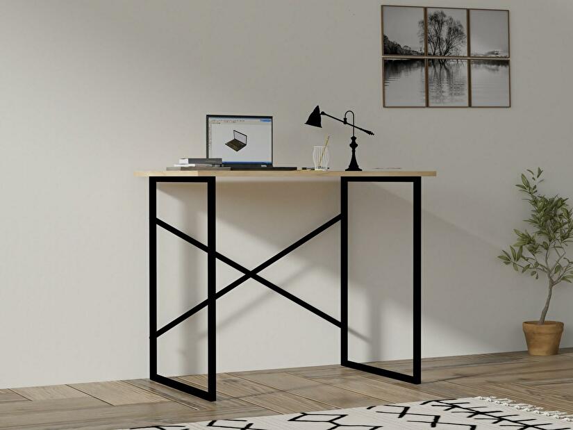 Písací stôl Tununi (dub + čierna) 
