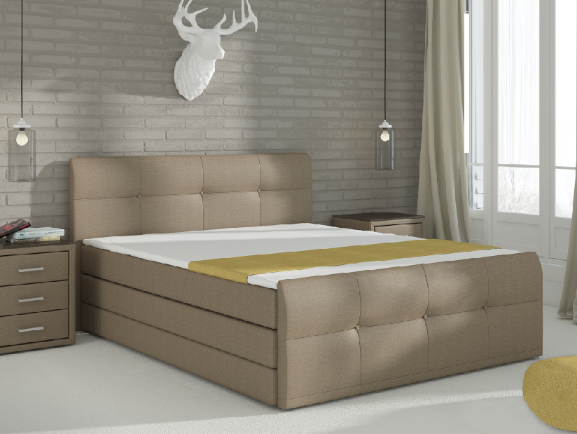 Manželská posteľ Boxspring 180 cm Palermo (s matracmi a úl. priestorom)