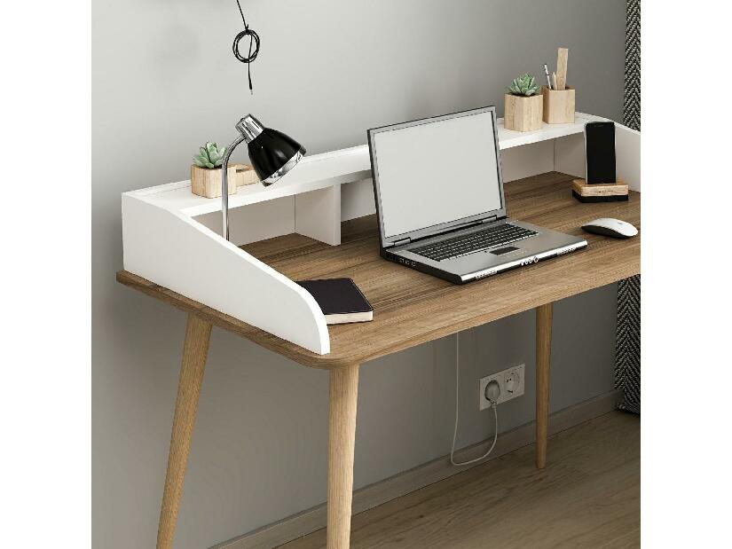 Písací stôl Sopudo (dore + biela) 