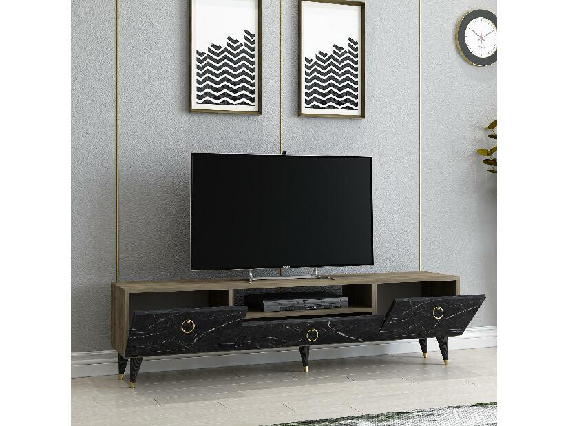 TV stolík/skrinka Bilini (orech + čierna) 