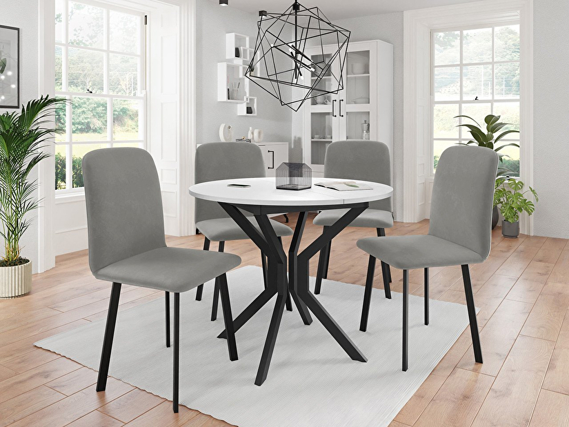 Jedálenský stôl Kirtore M 90 (biela + čierna) *výpredaj