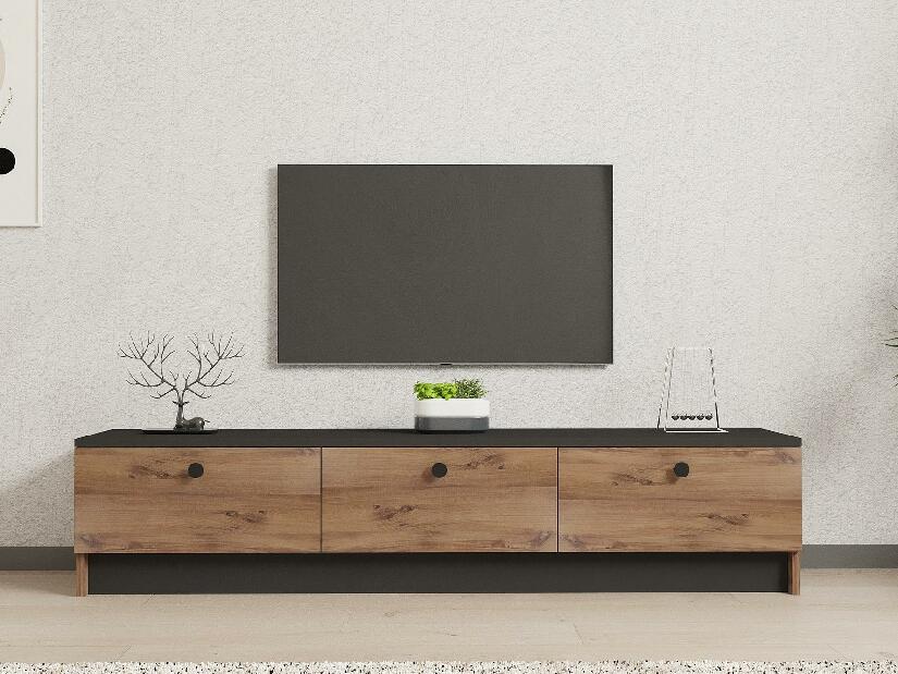 TV stolík/skrinka Vusato (čierna + dub zafírový) 