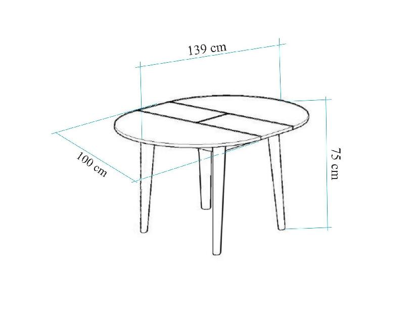 Rozkladací jedálenský stôl Nidupo 2 (borovica atlantická) (pre 4 osoby)