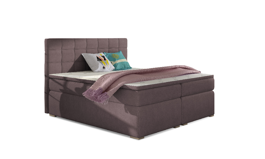 Kontinentálna posteľ 140 cm Abbie (ružová) (s matracmi)