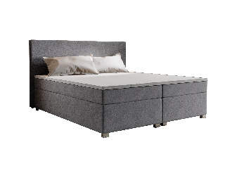 Manželská posteľ  Boxspring 160 cm Simon (sivá) (s matracom, bez úložného priestoru)