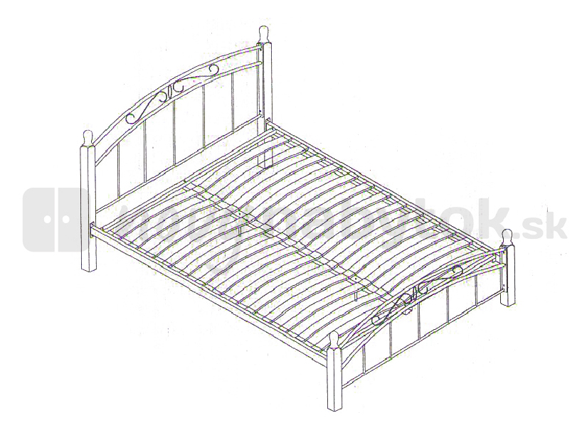 Manželská posteľ 140 cm Dalasi (s roštom)