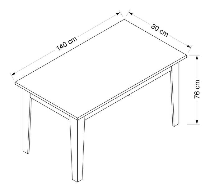 Jedálenský stôl Vakubi (dore) (pre 4 osoby)