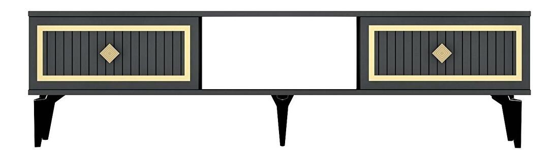 TV stolík/skrinka Kututa 2 (antracit + zlatá) 