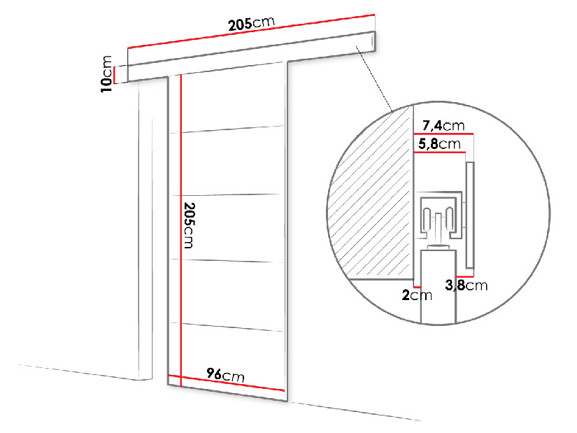 Interiérové posuvné dvere Orenia 90 III (biela)