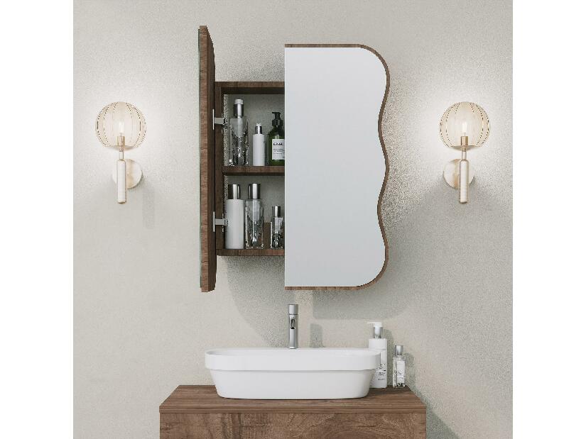 Kúpeľňová skrinka Kasusu (orech) (so zrkadlom)