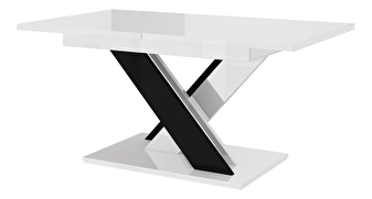 Jedálenský stôl Barax (lesk biely + lesk čierny) (pre 6 až 8 osôb) *výpredaj