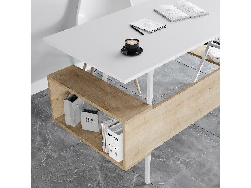 Písací stôl Tidoba 2 (biela + dub) 