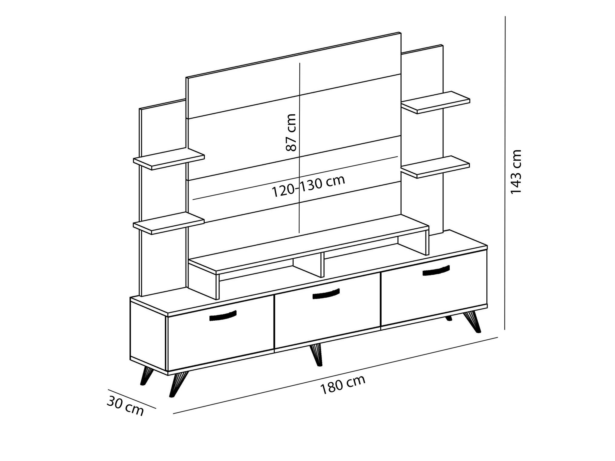 Obývacia stena Ding (biela + orech) 