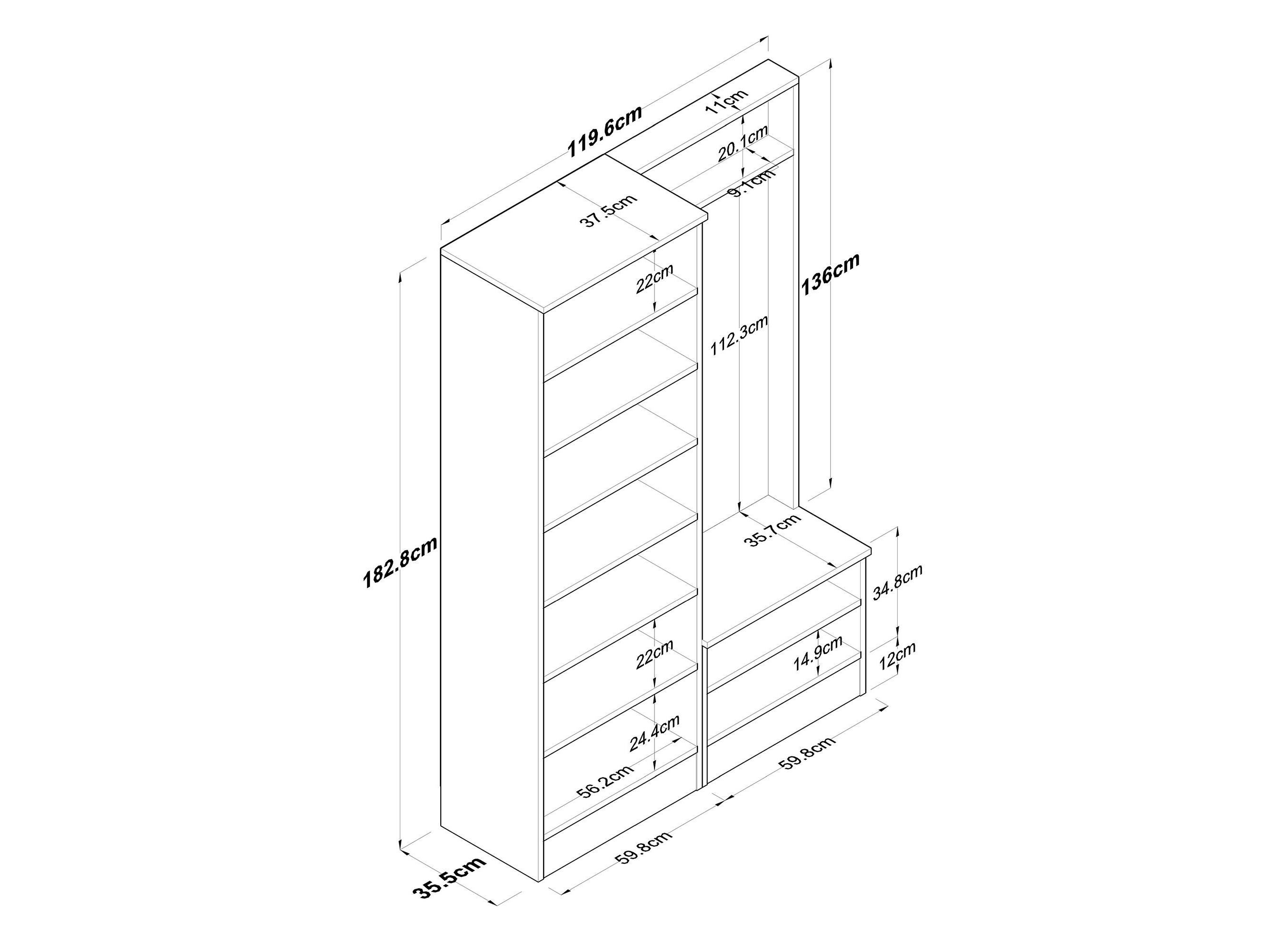 Predsieňová stena Petunia M11 (orech + biela) 