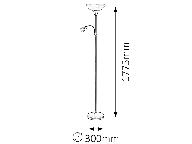 Stojanová lampa Pearl Classic 4019 (bronzová + ryžové kamenné sklo)