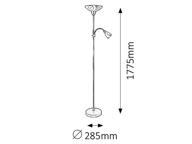 Stojanová lampa Harmony Lux 4091 (saténová chrómová + biely vzor)