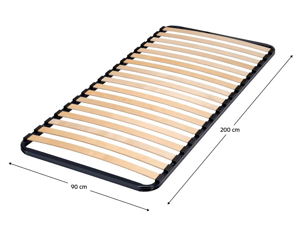 Lamelový kovový rošt 90x200 cm Lionos 429593 (čierna + prírodná)