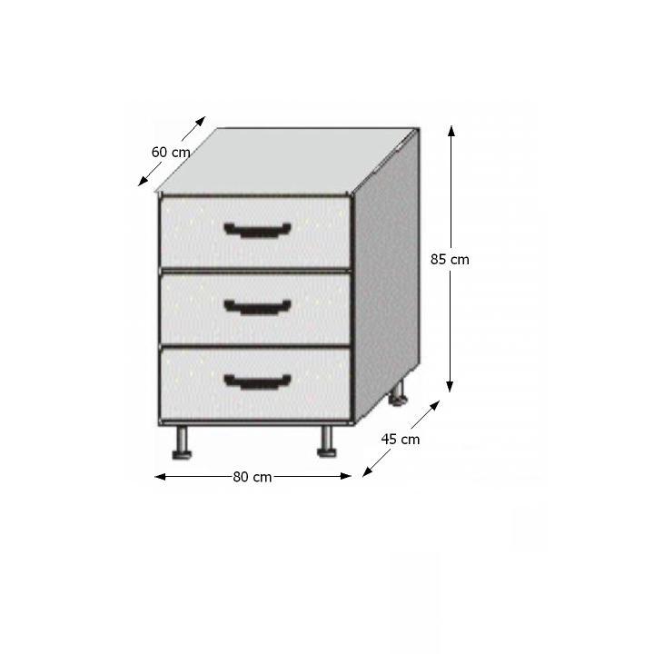 Dolná kuchynská skrinka Igo D-80 S3 (biela)
