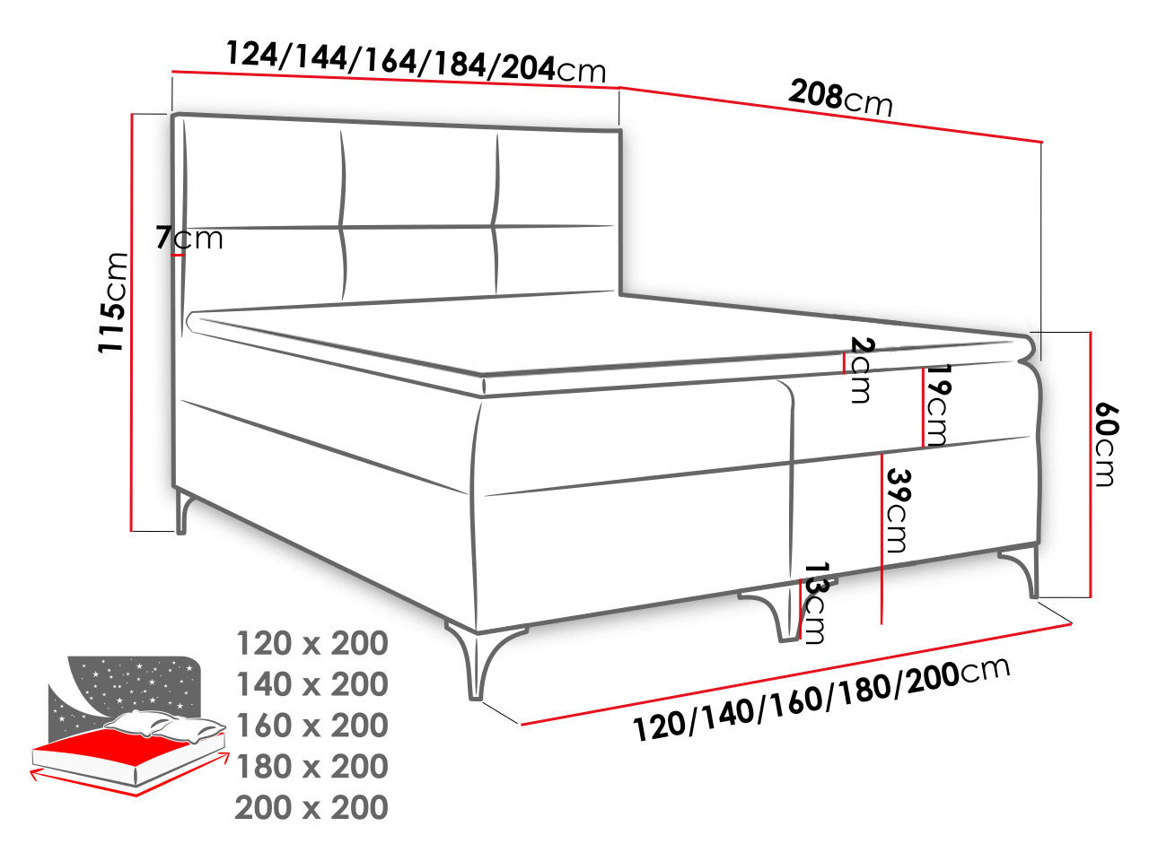 Manželská posteľ 120 cm Bella (krémová ) (s roštom, matracom a úl. priestorom)