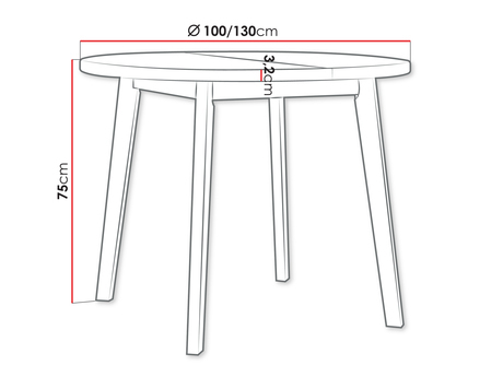 Rozkladací jedálenský stôl Herra 100 130 III L (dub artisan + biela) (pre 2-4 osoby)
