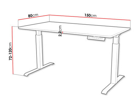 Elektrický výškovo nastaviteľný PC stôl Fega Long 150 (dub wotan + čierna) 