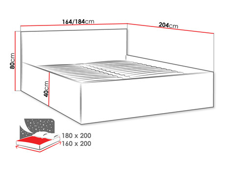 Manželská posteľ 160 cm Noralan 160 (alpská biela) (s roštom)