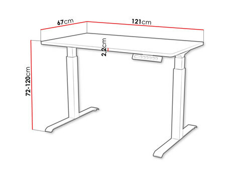 Elektrický výškovo nastaviteľný PC stôl Fega 121 (čierna) 