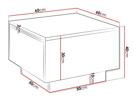 Konferenčný stolík Nasonat 60 x 60 (lesk biely) (s úl. priestorom)